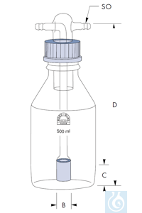 Gaswasflaschenaufsatz, Filterkerze Ø 9 x H 25 mm, Por. 3, Robu® Gaswasflaschenaufsatz,...